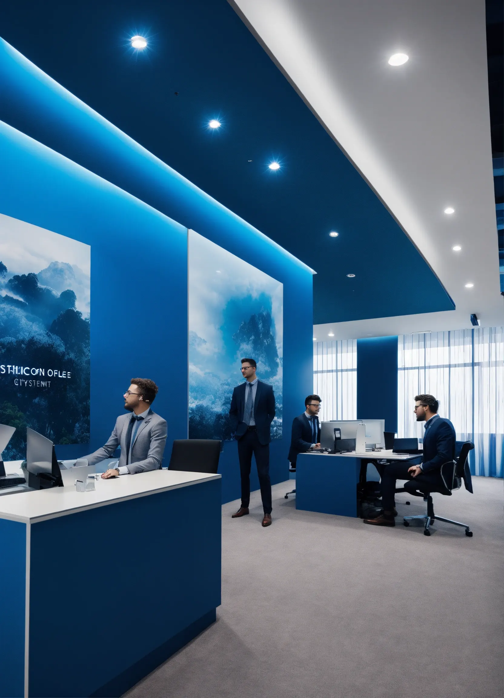 Minimalist bathroom with light-reflective ceiling